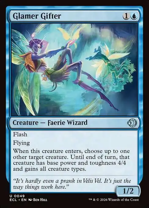 Magic The Gathering Lorwyn Eclipsed Single Card Uncommon Glamer Gifter 49 -  ToyWiz