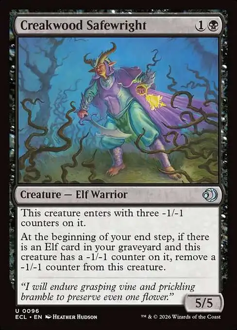 Magic The Gathering Lorwyn Eclipsed Single Card Uncommon Creakwood  Safewright 96 - ToyWiz