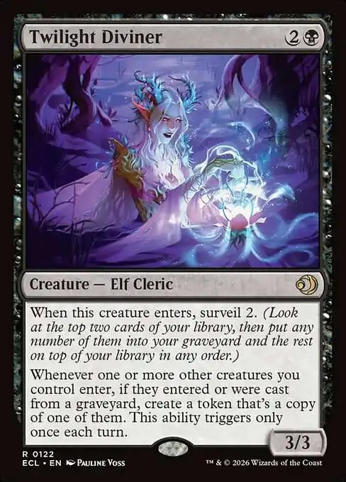 Magic The Gathering Lorwyn Eclipsed Single Card Rare Twilight Diviner 122  FOIL - ToyWiz