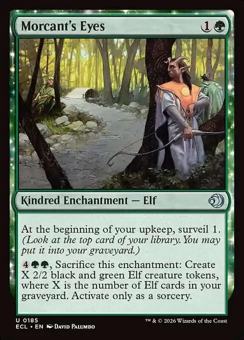 Magic The Gathering Lorwyn Eclipsed Single Card Uncommon Morcants Eyes 185  FOIL - ToyWiz