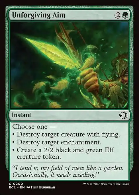 MtG Lorwyn Eclipsed Common FOIL Unforgiving Aim #200
