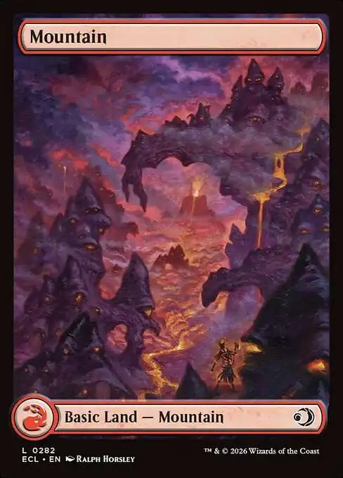 MtG Lorwyn Eclipsed Common Mountain #282 [Full Art FOIL]