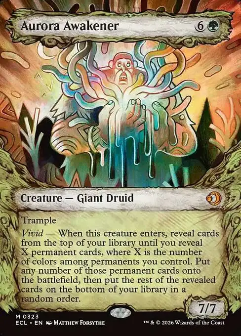 Magic The Gathering Lorwyn Eclipsed Single Card Mythic Rare Aurora Awakener 323 Showcase - ToyWiz Magic The Gathering Lorwyn Eclipsed Single Card Mythic Rare Aurora Awakener 323 Showcase - ToyWiz