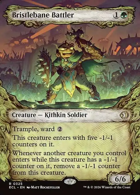 Magic The Gathering Lorwyn Eclipsed Single Card Rare Bristlebane Battler  325 Showcase FOIL - ToyWiz