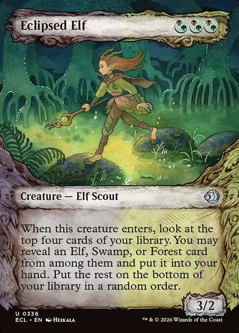 MtG Lorwyn Eclipsed Uncommon Eclipsed Elf #336 [Showcase]