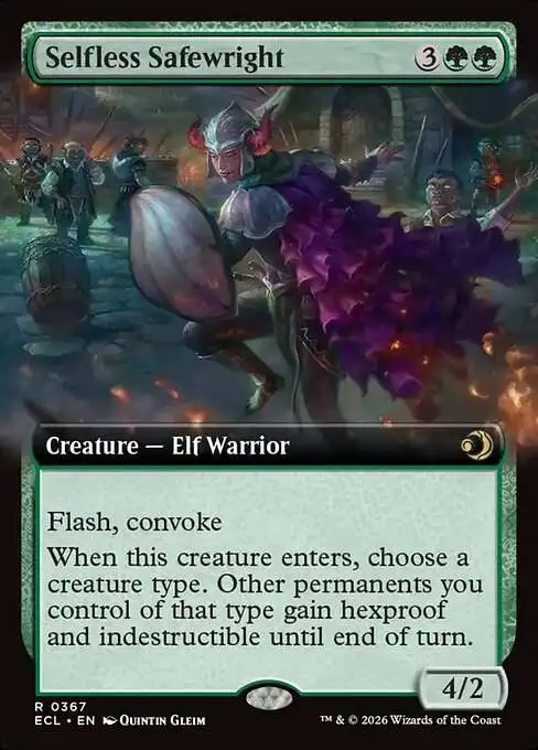 Magic The Gathering Lorwyn Eclipsed Single Card Rare Selfless Safewright  367 Extended Art FOIL - ToyWiz