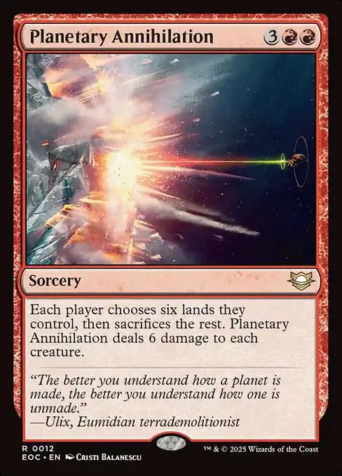 MtG Edge of Eternities: Commander Rare Foil Planetary Annihilation #12