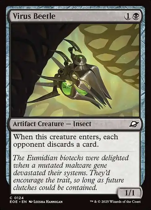 Magic The Gathering Edge of Eternities Single Card Common Virus Beetle 124 - ToyWiz Magic The Gathering Edge of Eternities Single Card Common Virus Beetle 124 - ToyWiz