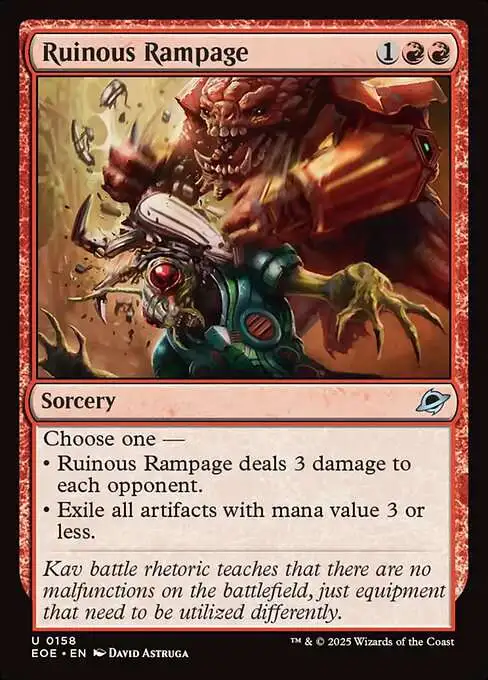 Magic The Gathering Edge of Eternities Single Card Uncommon Ruinous Rampage  158 FOIL - ToyWiz