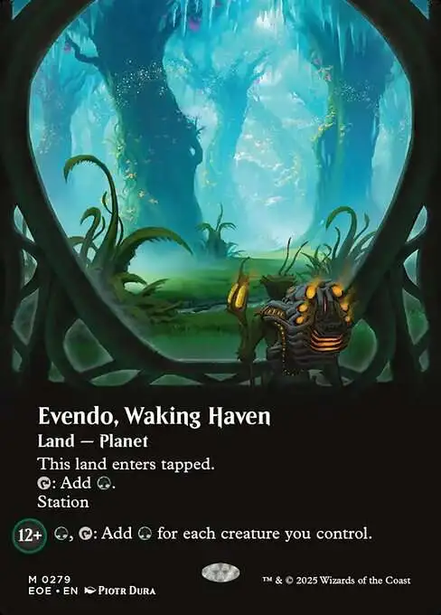 MtG Edge of Eternities Mythic Rare Evendo, Waking Haven #279 [Viewport Land FOIL]