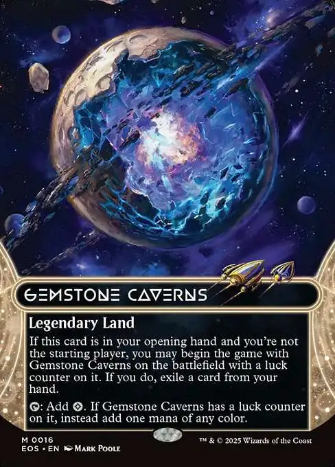 MtG Edge of Eternities: Stellar Sights Mythic Rare Gemstone Caverns #16 [Borderless FOIL]