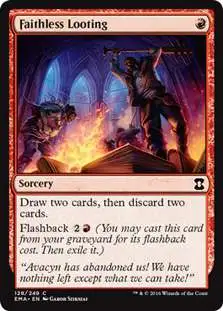 MtG Trading Card Game Eternal Masters Common Faithless Looting #128