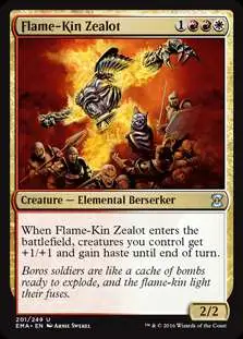 MtG Trading Card Game Eternal Masters Uncommon Foil Flame-Kin Zealot #201