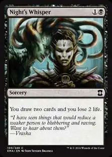 MtG Trading Card Game Eternal Masters Common FOIL Night's Whisper #100