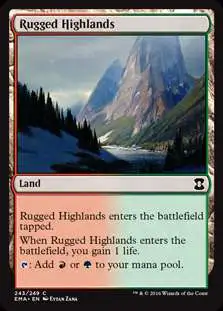 MtG Trading Card Game Eternal Masters Common Rugged Highlands #243