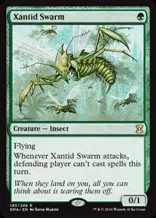 MtG Trading Card Game Eternal Masters Rare Xantid Swarm #193