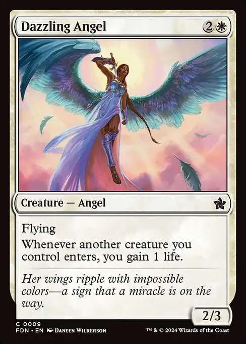 MtG Foundations Common Foil Dazzling Angel #9