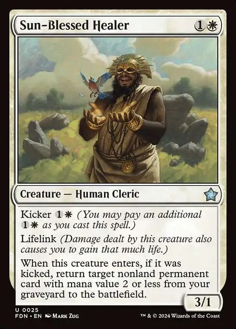 MtG Foundations Uncommon Sun-Blessed Healer #25 MtG Foundations Uncommon Sun-Blessed Healer #25