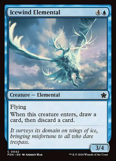 Magic The Gathering Foundations Single Card Common Icewind Elemental 42  FOIL - ToyWiz
