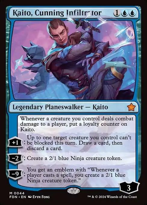 Magic The Gathering Foundations Single Card Mythic Rare Kaito, Cunning Infiltrator 44 FOIL - ToyWiz Magic The Gathering Foundations Single Card Mythic Rare Kaito, Cunning Infiltrator 44 FOIL - ToyWiz