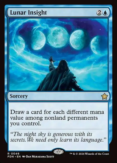MtG Foundations Rare Foil Lunar Insight #46 MtG Foundations Rare Foil Lunar Insight #46