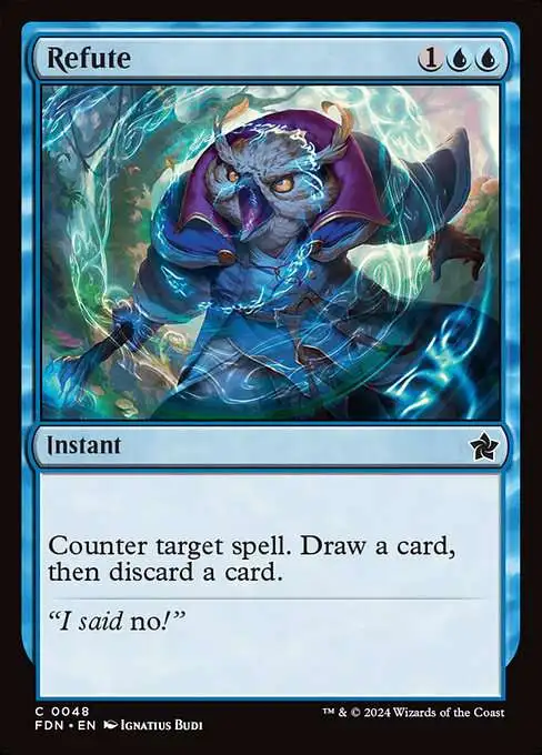 Magic The Gathering Foundations Single Card Common Refute 48 - ToyWiz