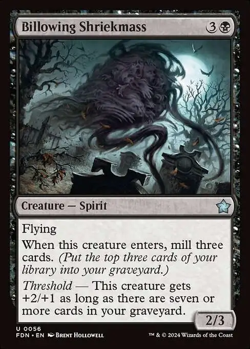 Magic The Gathering Foundations Single Card Uncommon Billowing Shriekmass  56 FOIL - ToyWiz