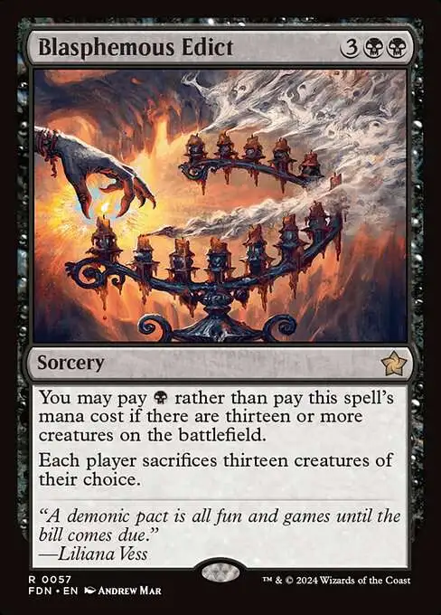 MtG Foundations Rare Foil Blasphemous Edict #57