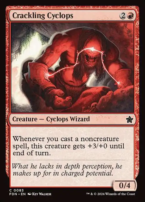 MtG Foundations Common Foil Crackling Cyclops #83