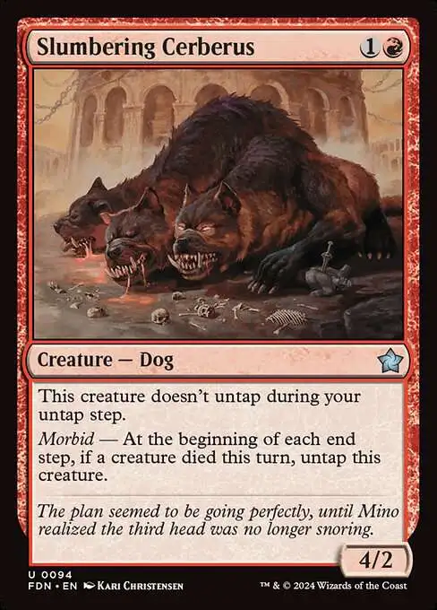 MtG Foundations Uncommon Slumbering Cerberus #94