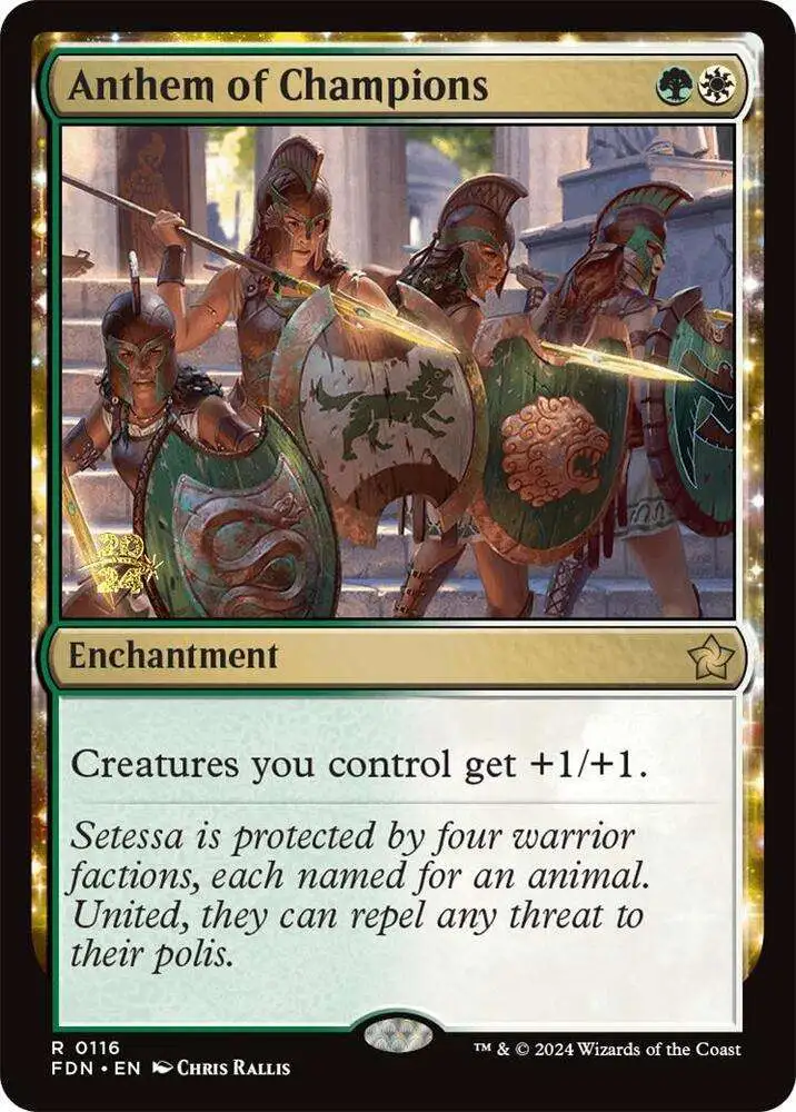 MtG Foundations Rare Anthem of Champions #116 [Prerelease]