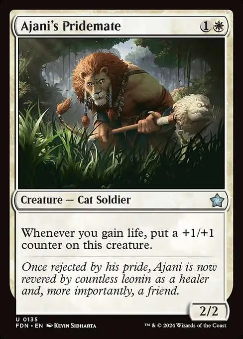 MtG Foundations Uncommon Foil Ajani's Pridemate #135