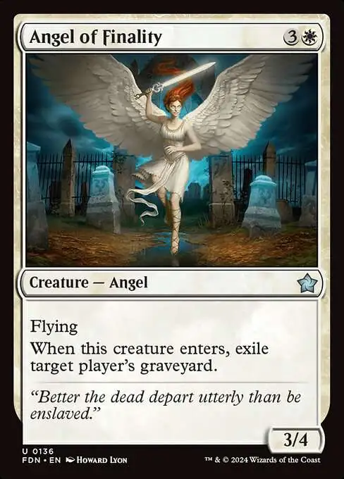 MtG Foundations Uncommon Angel of Finality #136