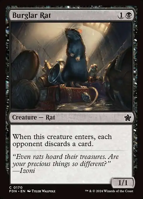 MtG Foundations Common FOIL Burglar Rat #170