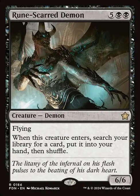 Magic The Gathering Foundations Single Card Rare Rune-Scarred Demon 184  FOIL - ToyWiz