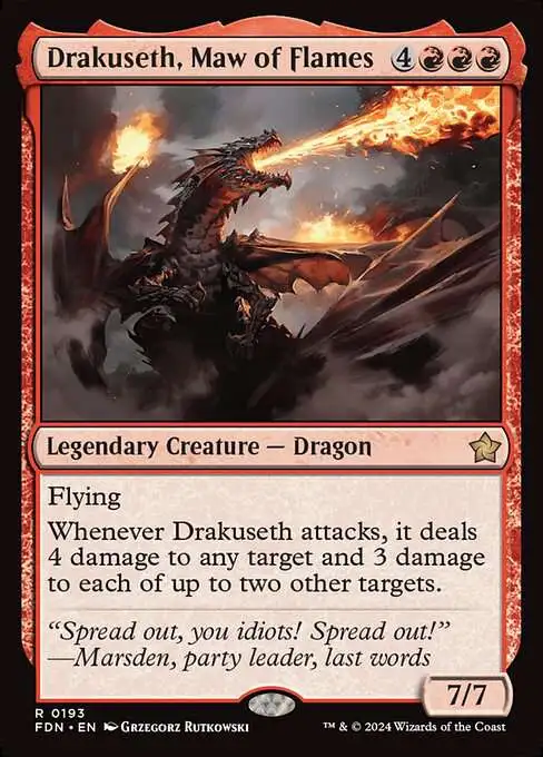MtG Foundations Rare Drakuseth, Maw of Flames #193
