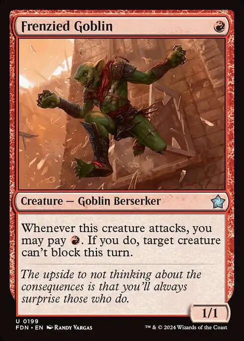 MtG Foundations Uncommon Foil Frenzied Goblin #199