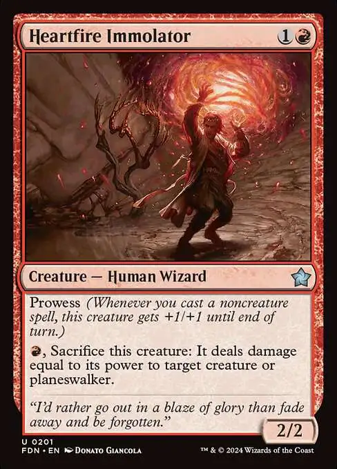MtG Foundations Uncommon Heartfire Immolator #201
