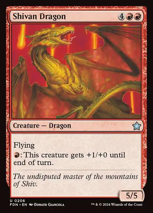 MtG Foundations Uncommon Foil Shivan Dragon #206
