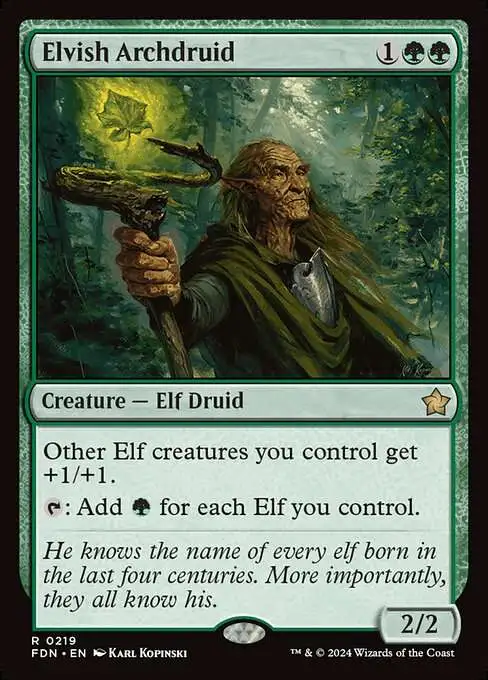 MtG Foundations Rare Elvish Archdruid #219