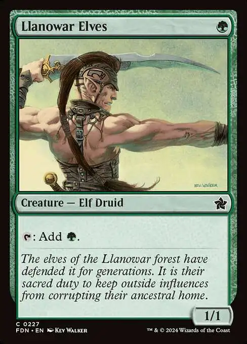 MtG Foundations Common FOIL Llanowar Elves #227