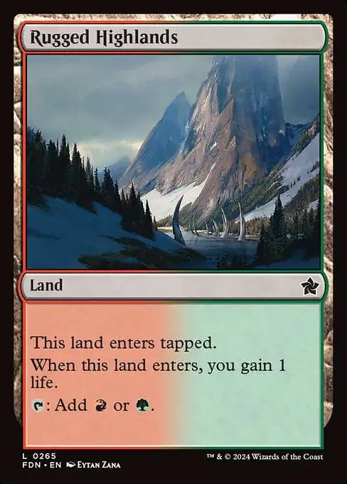 MtG Foundations Common Foil Rugged Highlands #265