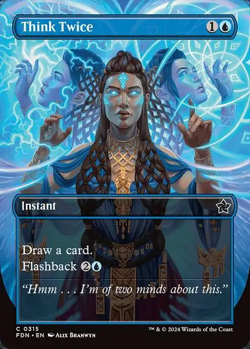 MtG Foundations Common Think Twice #315 [Borderless FOIL]