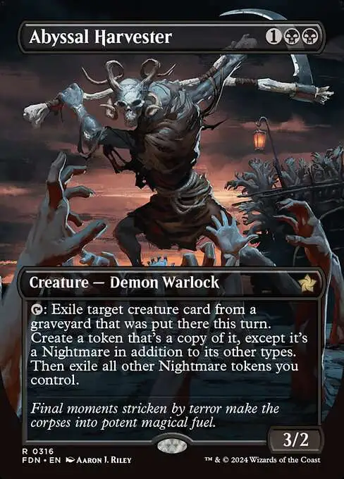 Magic The Gathering Foundations Single Card Rare Abyssal Harvester 316  Borderless - ToyWiz