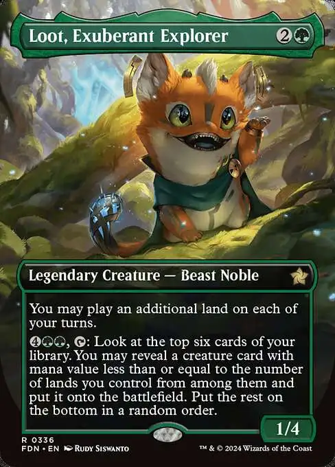 Magic The Gathering Foundations Single Card Rare Loot, Exuberant Explorer  336 Borderless FOIL - ToyWiz