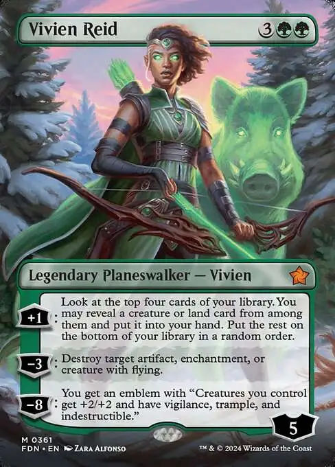 MtG Foundations Mythic Rare Vivien Reid #361 [Borderless]