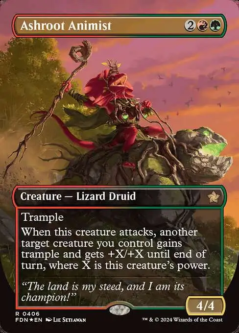 MtG Foundations Rare Ashroot Animist #406 [Mana Foil]