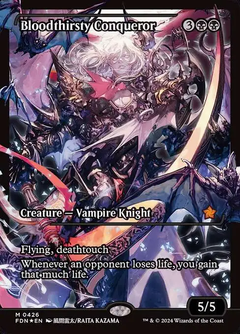 Magic The Gathering Foundations Single Card Mythic Rare Bloodthirsty Conqueror 426 Japanese Showcase FOIL - ToyWiz Magic The Gathering Foundations Single Card Mythic Rare Bloodthirsty Conqueror 426 Japanese Showcase FOIL - ToyWiz