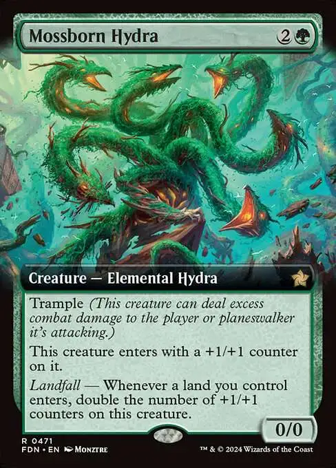 MtG Foundations Rare Mossborn Hydra #471 [Extended Art]