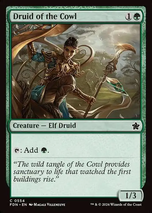 MtG Foundations Common Druid of the Cowl #554 [Beginner Box FOIL]